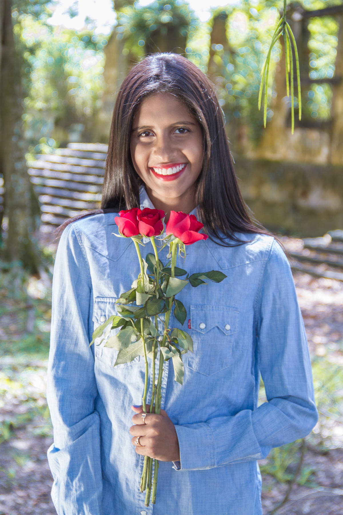 ensaio feminino com flores