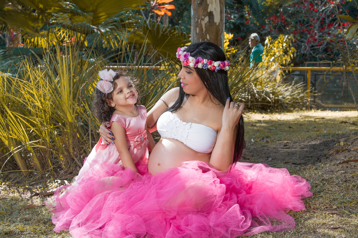 Ensaio gestante mãe e filha