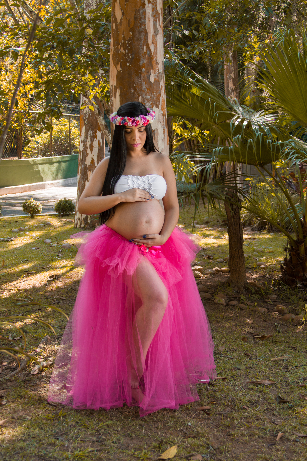 Ensaio gestante estilo havaiano