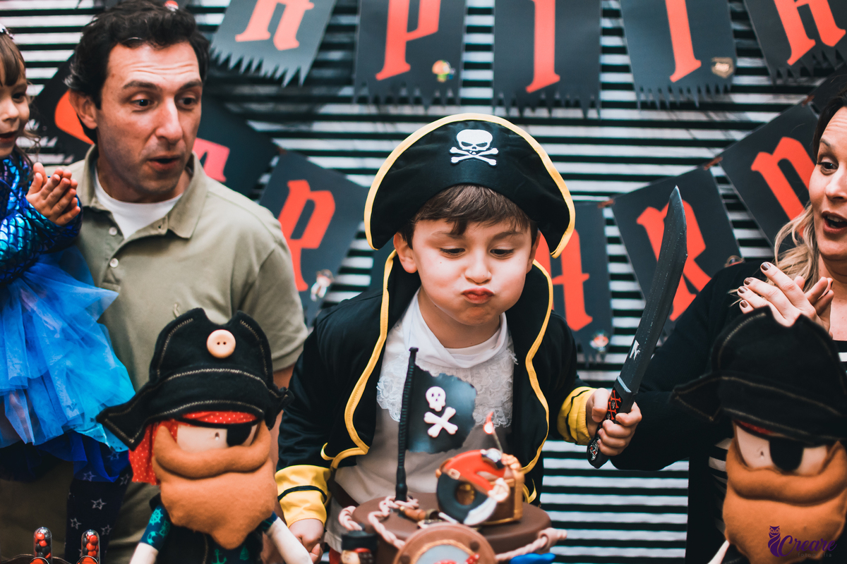 aniversario infantil com tema de piratas e sereias, Festa realizada no clube circulo militar em São Paulo. 