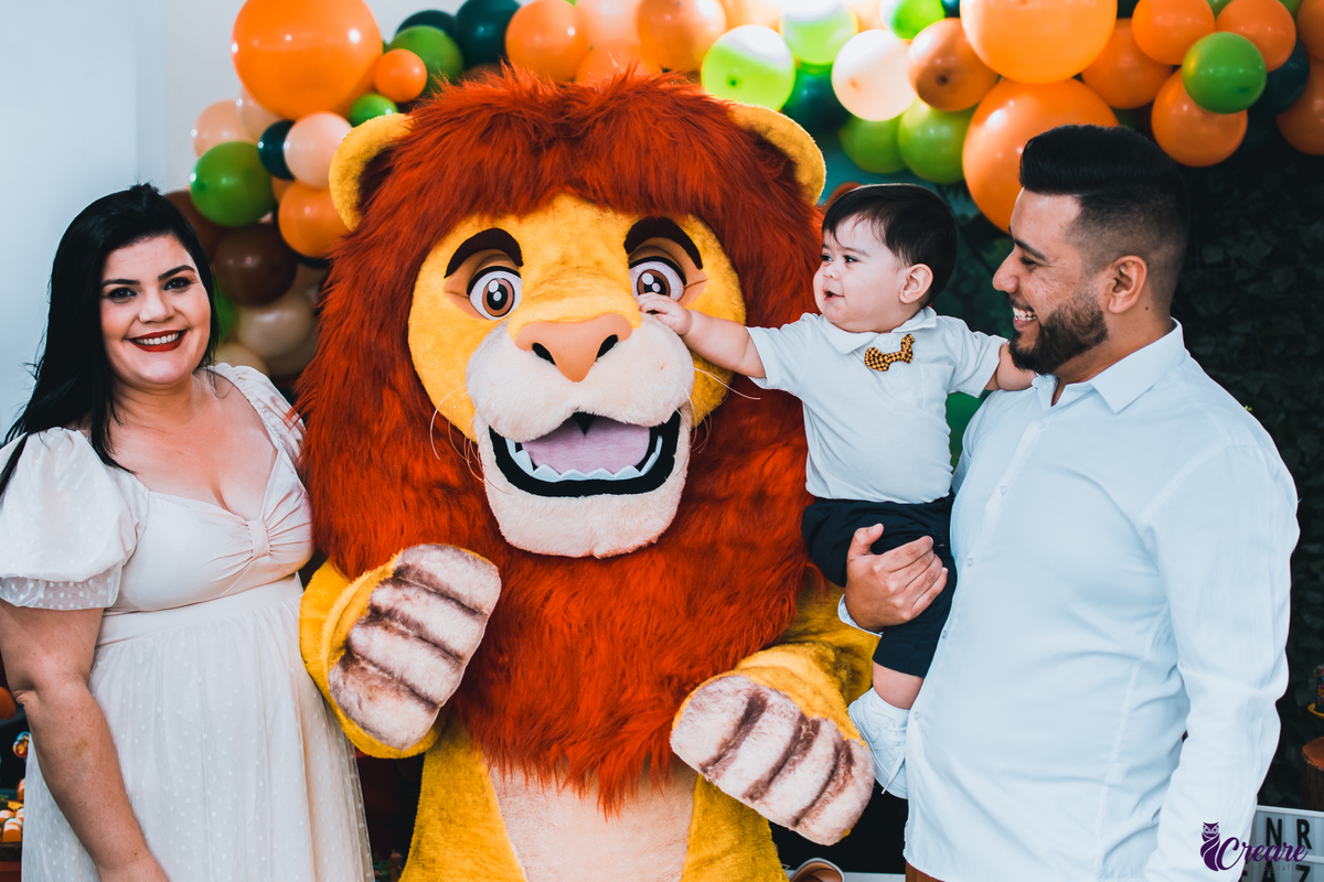 Aniversário infantil, realizado na cidade de Santo André no abc paulista, o primeiro ano do bebê, com decoração do rei leão. 