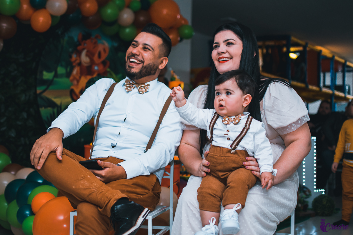 Aniversário infantil, realizado na cidade de Santo André no abc paulista, o primeiro ano do bebê, com decoração do rei leão. 
