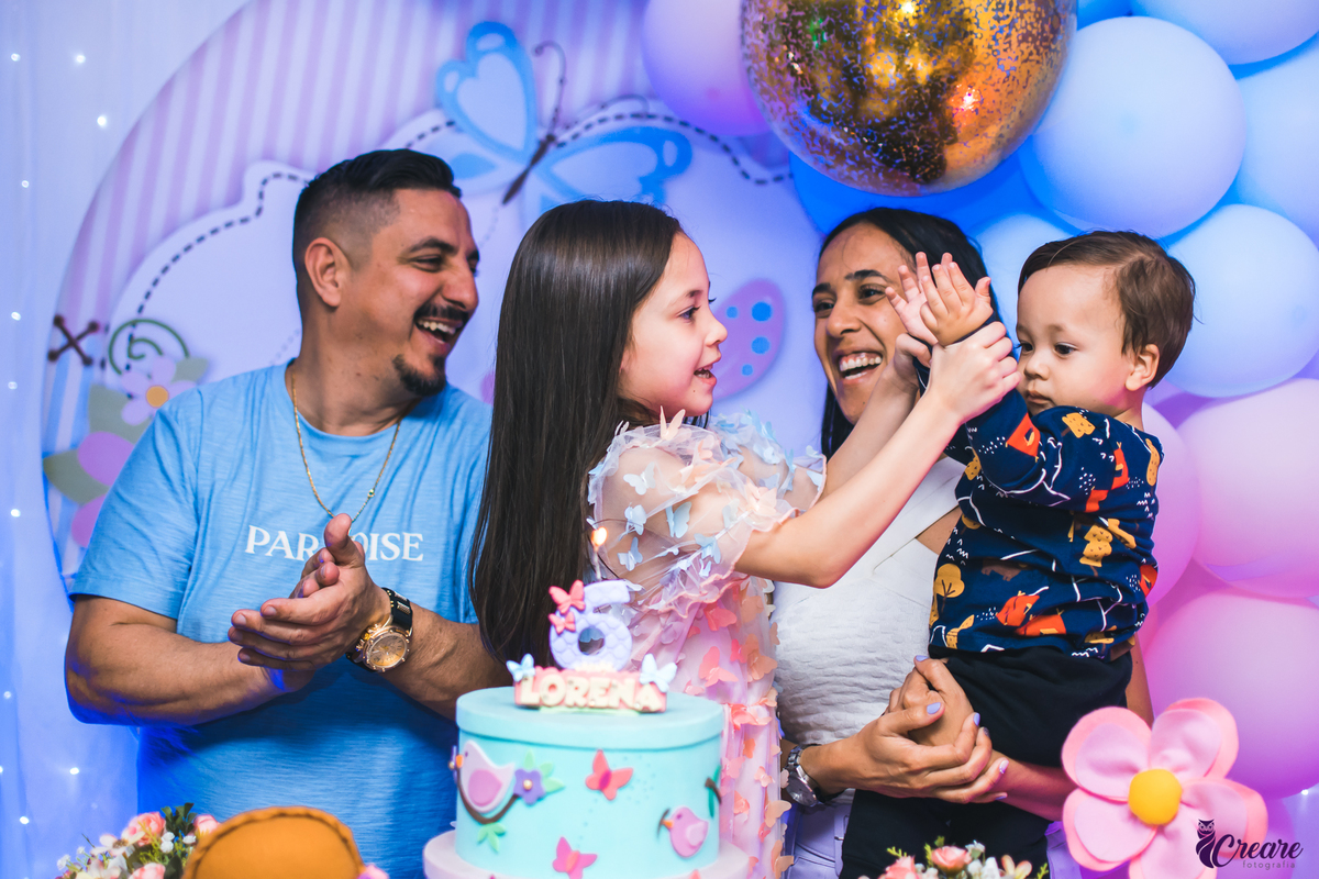 Aniversário infantil de 6 anos, com decoração Jardim Encantado, realizado no Buffet Espaço Band em Mauá, São Paulo.
