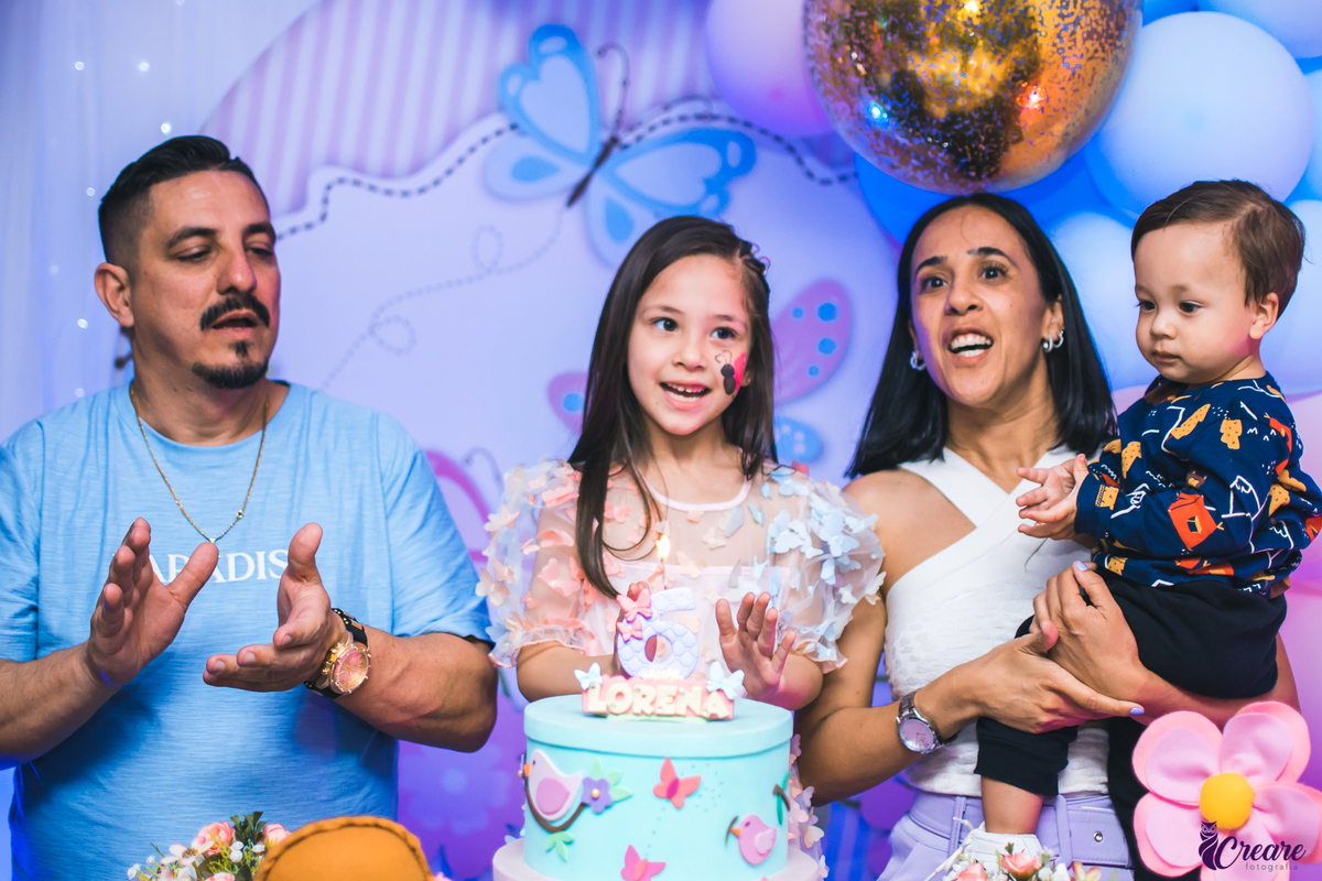 Aniversário infantil de 6 anos, com decoração Jardim Encantado, realizado no Buffet Espaço Band em Mauá, São Paulo.