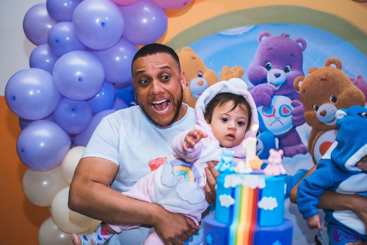 Aniversário Infantil de gêmeos, realizado no buffet é Pique localizado na cidade de Mauá, Abc Paulista. Decoração de Ursinhos Carinhosos.