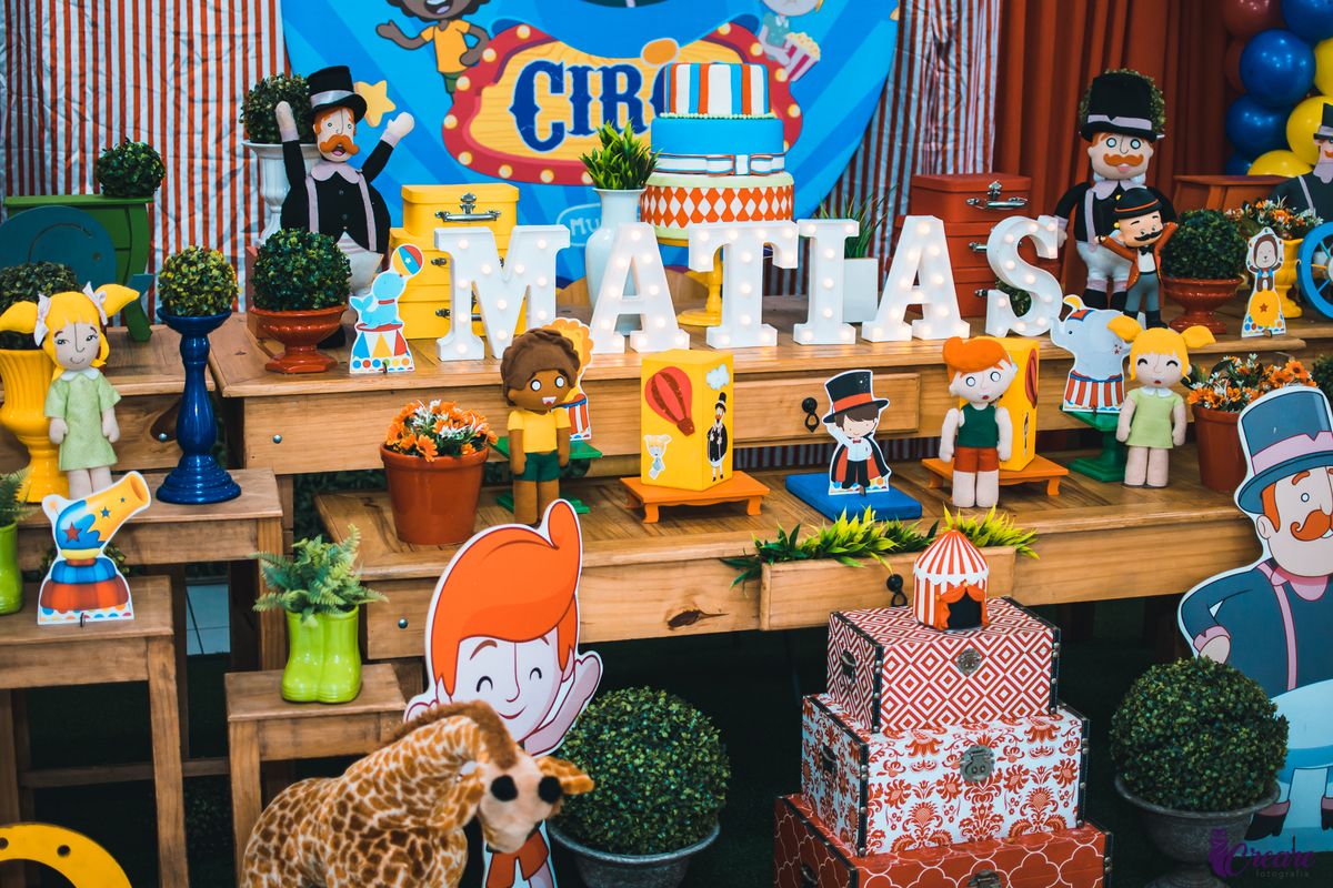Aniversário infantil realizado na cidade de Santo André, abc Paulista, Ooops buffet, decoração circo Bita.