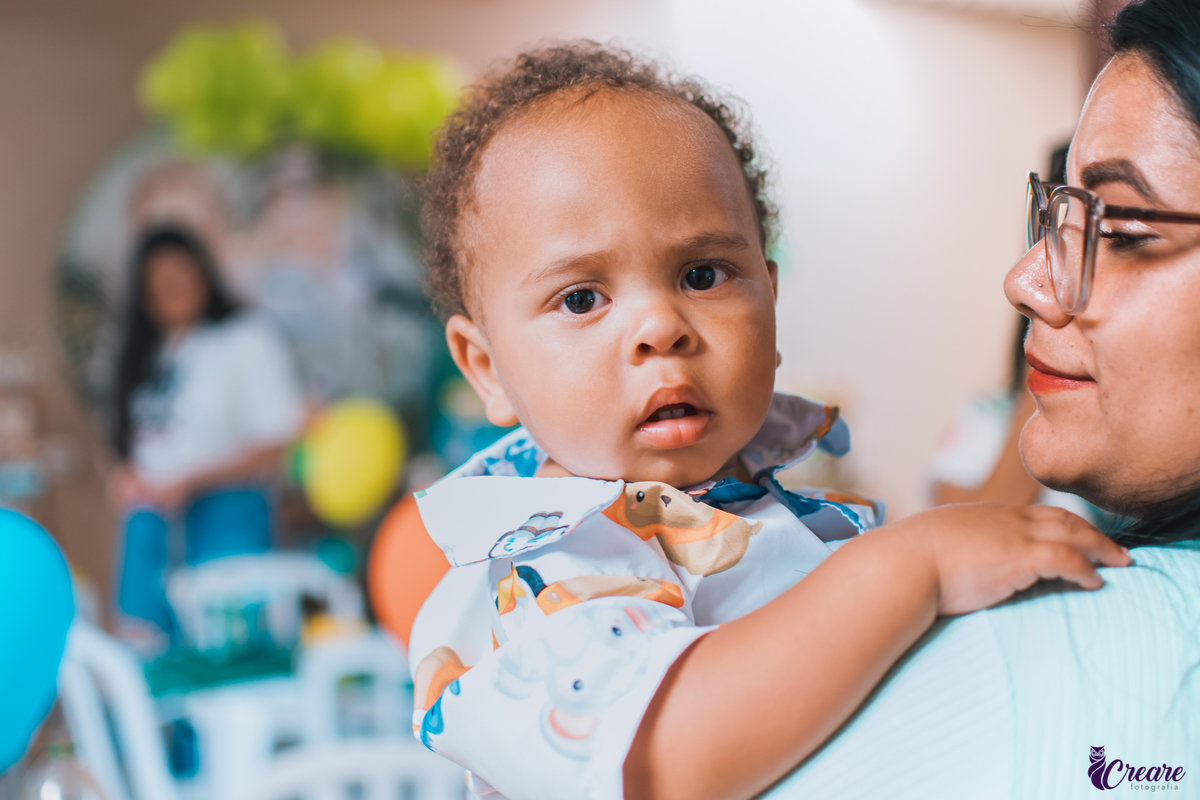 Fotografia de festa infantil, aniversário de 1 ano do bebê, realizado no Rancho do Caipira, cidade de Mauá, ABC Paulista.