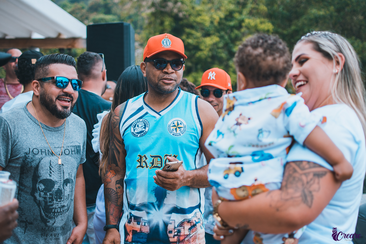 Fotografia de festa infantil, aniversário de 1 ano do bebê, realizado no Rancho do Caipira, cidade de Mauá, ABC Paulista.