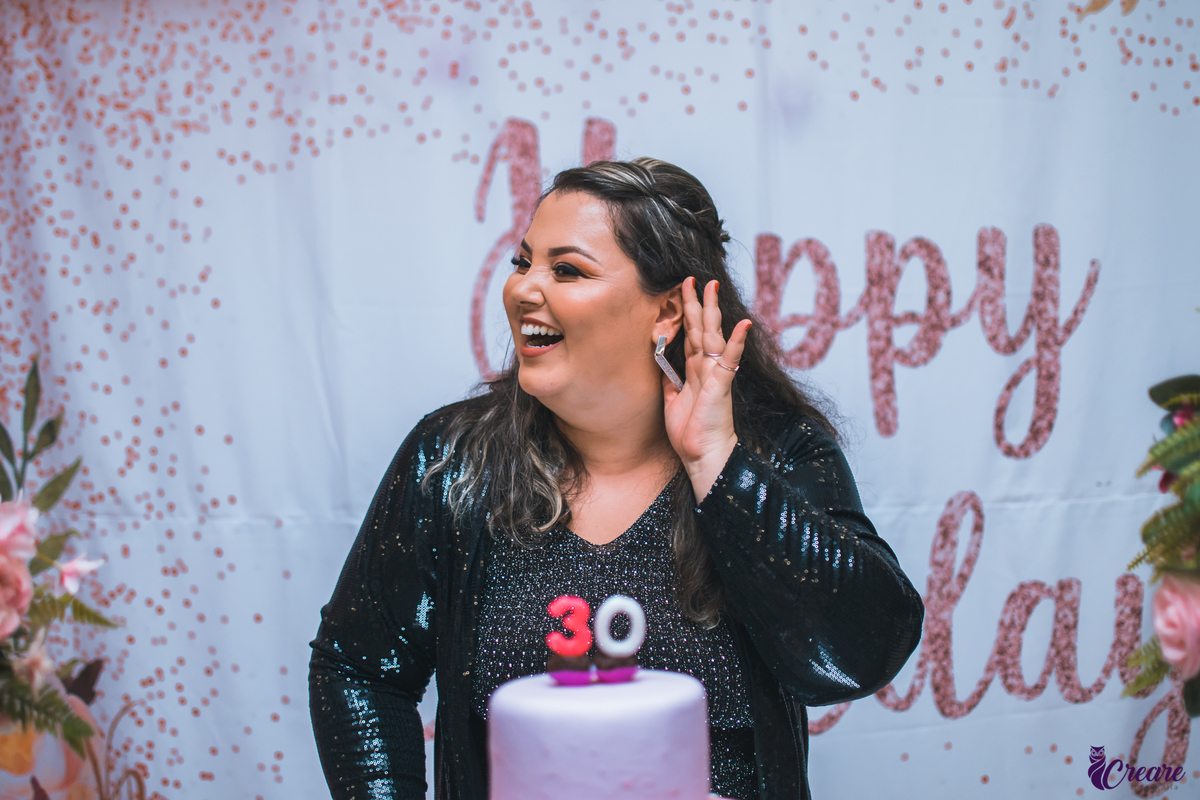 Fotografia de aniversário feminino de 30 anos, realizado na cidade de Sapopemba, São Paulo.
