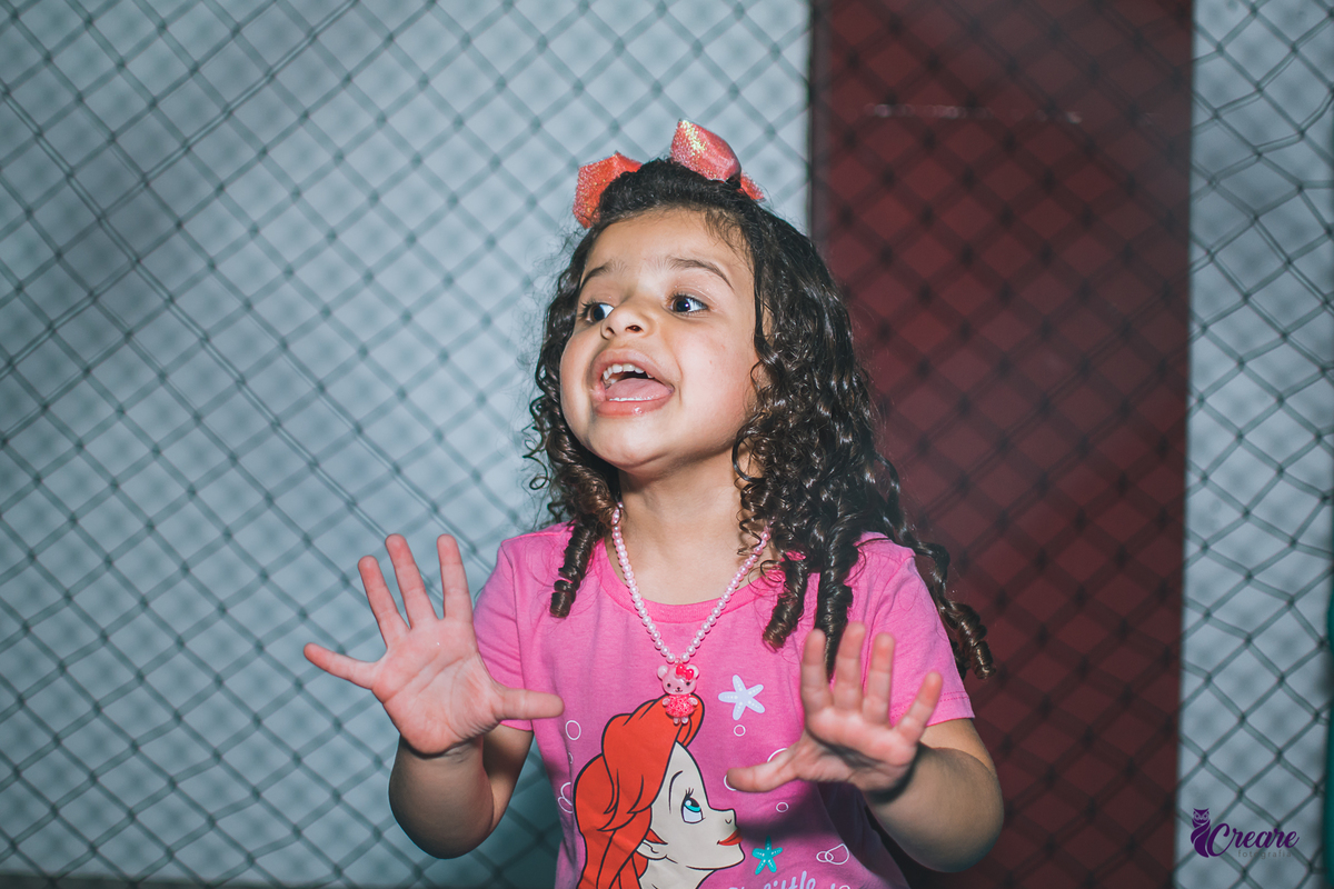 Aniversário infantil com tema pequena sereia, realizado no buffet Planeta Rizzo, localizado na cidade de Santo André, ABC Paulista.