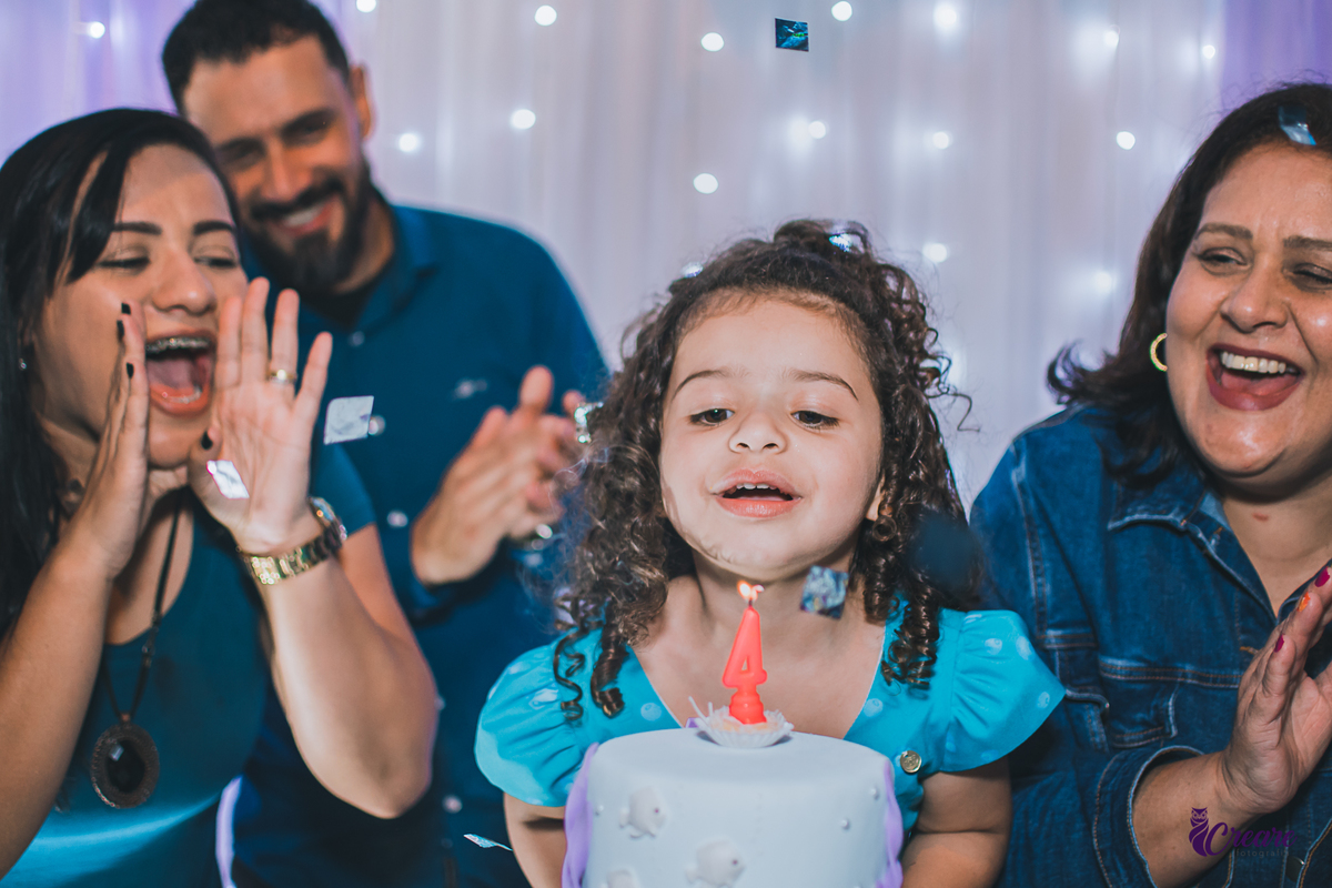 Aniversário infantil com tema pequena sereia, realizado no buffet Planeta Rizzo, localizado na cidade de Santo André, ABC Paulista.