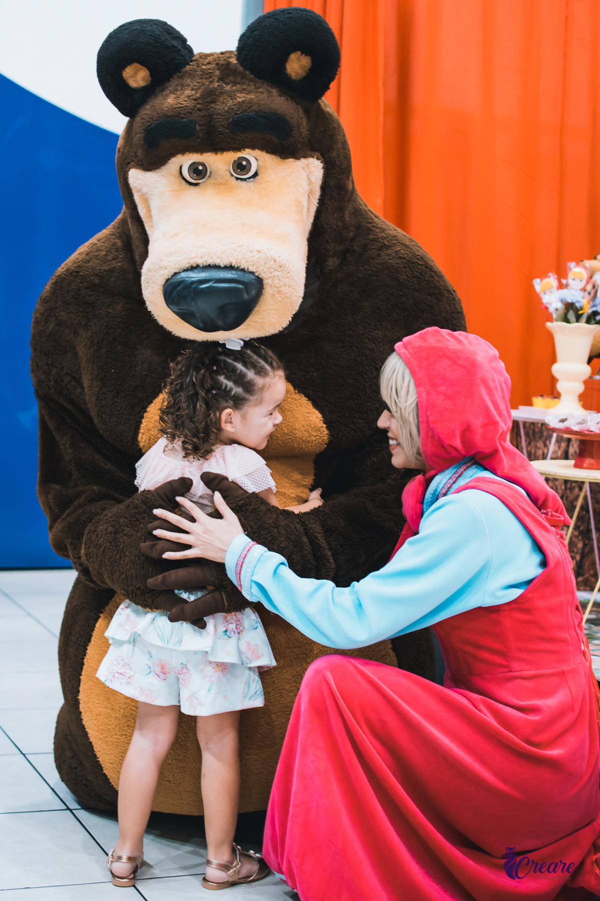 Aniversário infantil, Buffet infantil Megauê, localizado em Santo André, ABC Paulista. Fotografia de festa infantil, tema Masha e o Urso.