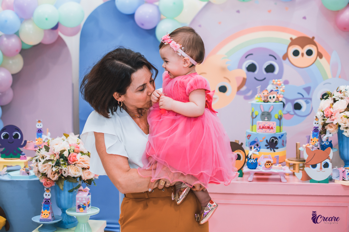 Aniversário infantil com tema bolofofos, realizado no Buffet É Pique em Mauá. Fotógrafo. Festa de menina.
