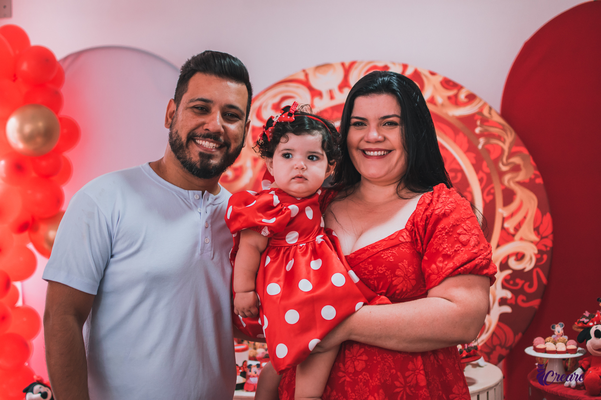 Aniversário infantil de um aninho com decoração tema minnie. Fotógrafo infantil em Mauá, ABC Paulista. Festa de menina, aniversário de 1 ano, festa de um ano, festa infantil. Fotógrafo Santo André, fotógrafo Mauá.