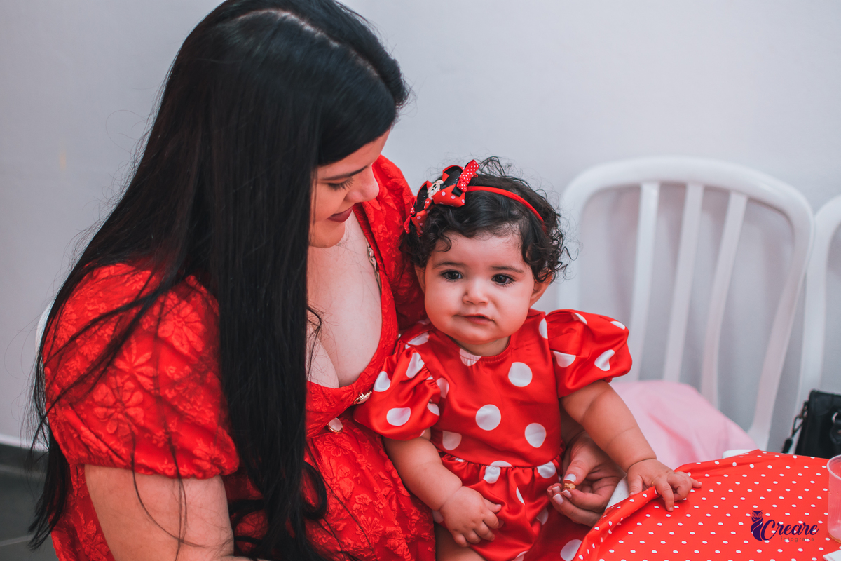 Aniversário infantil de um aninho com decoração tema minnie. Fotógrafo infantil em Mauá, ABC Paulista. Festa de menina, aniversário de 1 ano, festa de um ano, festa infantil. Fotógrafo Santo André, fotógrafo Mauá.