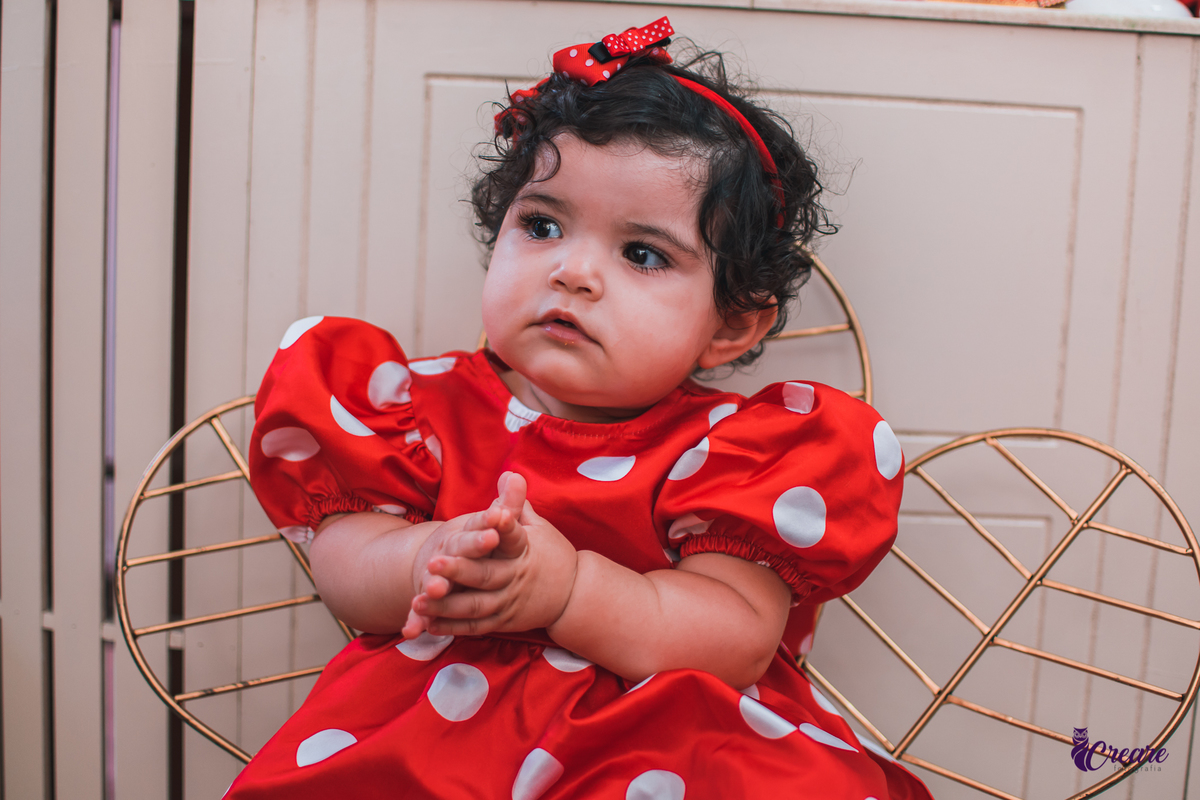 Aniversário infantil de um aninho com decoração tema minnie. Fotógrafo infantil em Mauá, ABC Paulista. Festa de menina, aniversário de 1 ano, festa de um ano, festa infantil. Fotógrafo Santo André, fotógrafo Mauá.