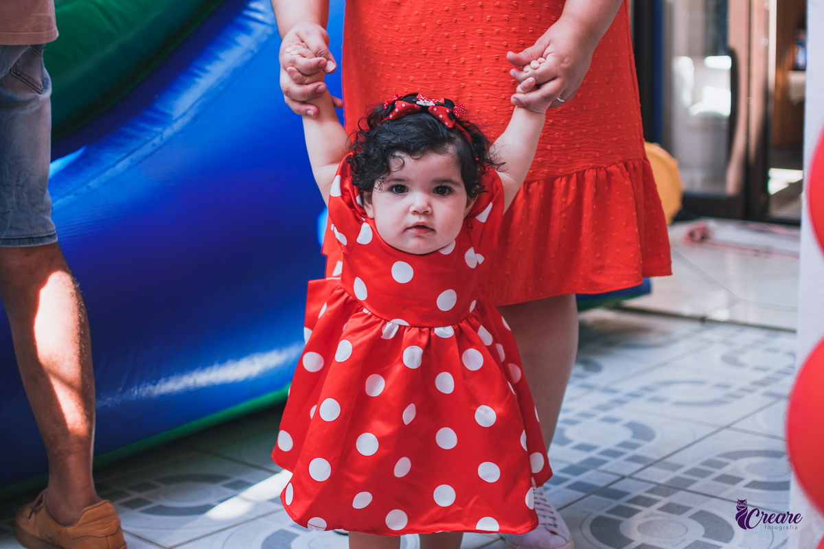 Aniversário infantil de um aninho com decoração tema minnie. Fotógrafo infantil em Mauá, ABC Paulista. Festa de menina, aniversário de 1 ano, festa de um ano, festa infantil. Fotógrafo Santo André, fotógrafo Mauá.