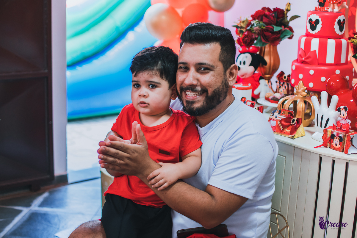 Aniversário infantil de um aninho com decoração tema minnie. Fotógrafo infantil em Mauá, ABC Paulista. Festa de menina, aniversário de 1 ano, festa de um ano, festa infantil. Fotógrafo Santo André, fotógrafo Mauá.