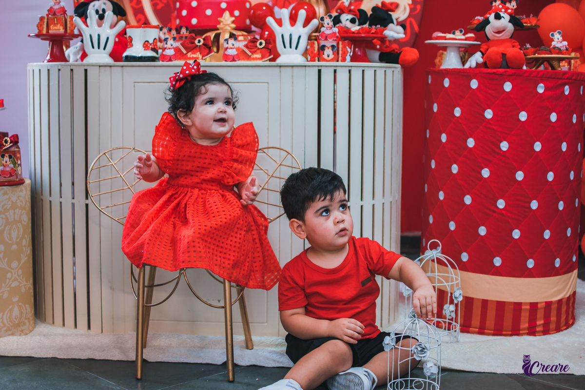 Aniversário infantil de um aninho com decoração tema minnie. Fotógrafo infantil em Mauá, ABC Paulista. Festa de menina, aniversário de 1 ano, festa de um ano, festa infantil. Fotógrafo Santo André, fotógrafo Mauá.