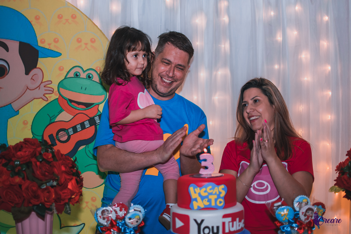 aniversário infantil, festa de menina, aniversário de 3 anos, tema de decoração Lucas Neto. Buffet Requinte festas kids, buffet Mauá, fotógrafo. 