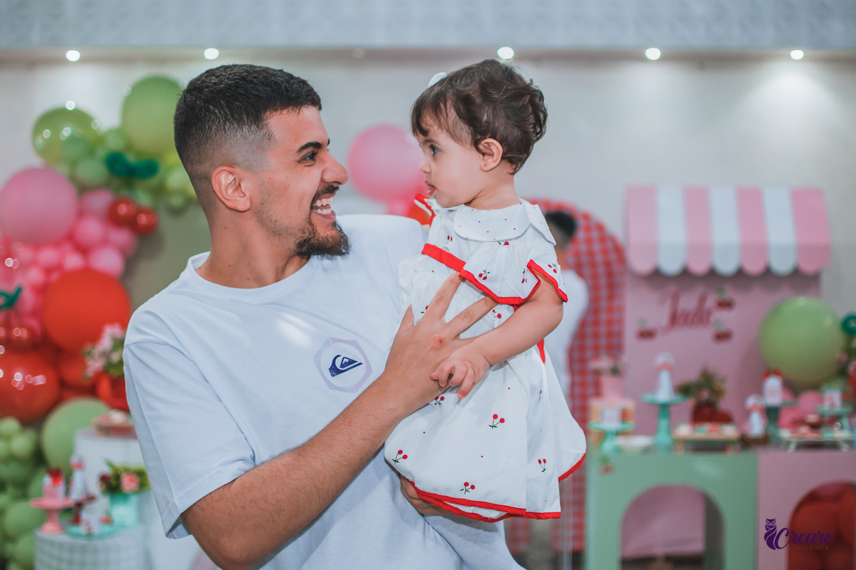 aniversário de um aninho, festa de um ano com tema Cereja. Fotógrafo de festa de aniversário de um ano, Chácara Recanto Martins, fotógrafo em Mauá. 