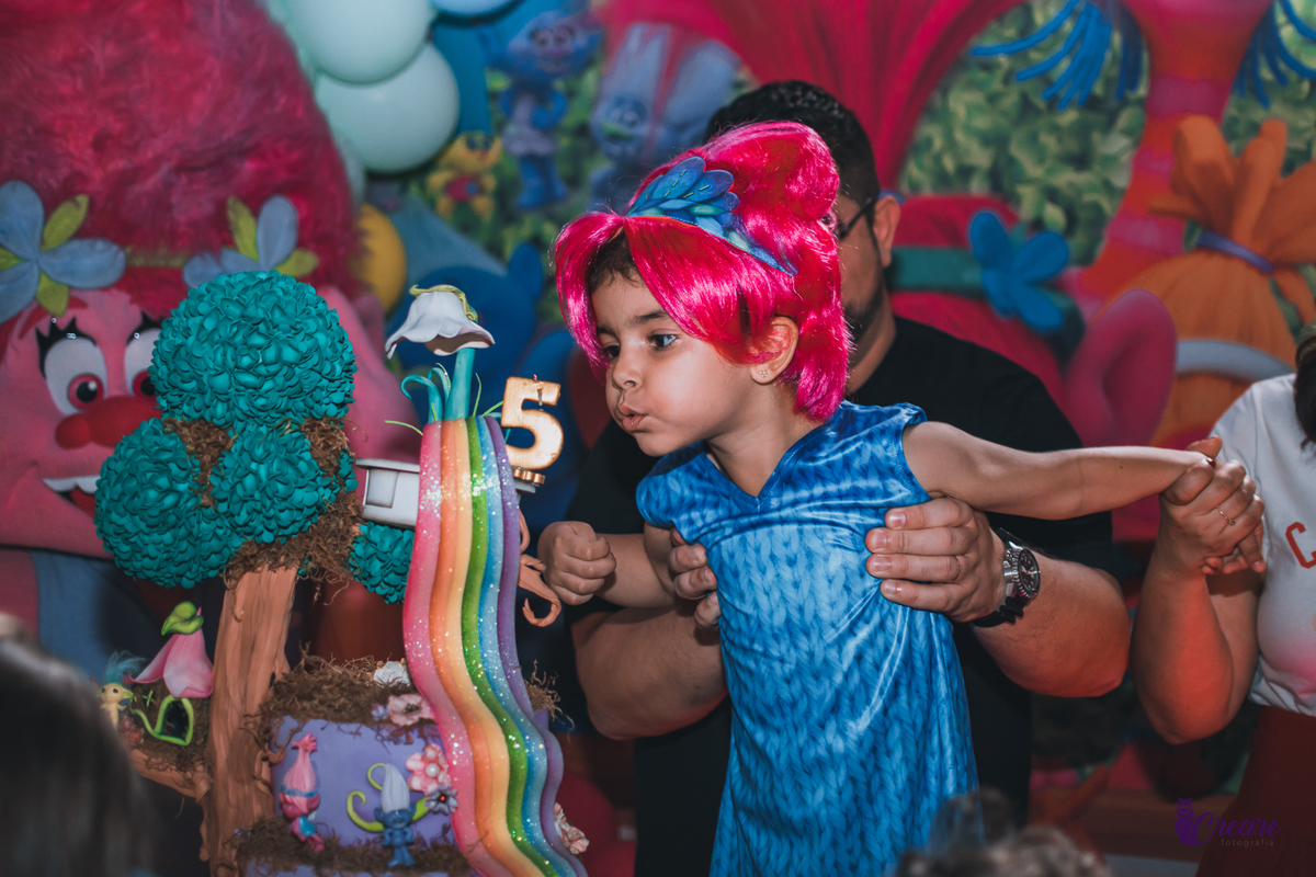 aniversário infantil, festa infantil, Buffet Vila Kids Galpão, decoração Trolls, fotógrafo em Santo André. Festa de menina