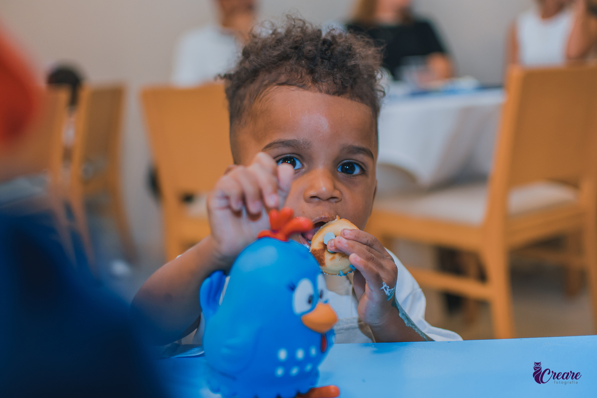 fotografia de aniversário infantil, festa de dois anos de menino. Decoração tema Galinha Pintadinha, festa em casa, fotógrafo em São Bernardo do Campo.