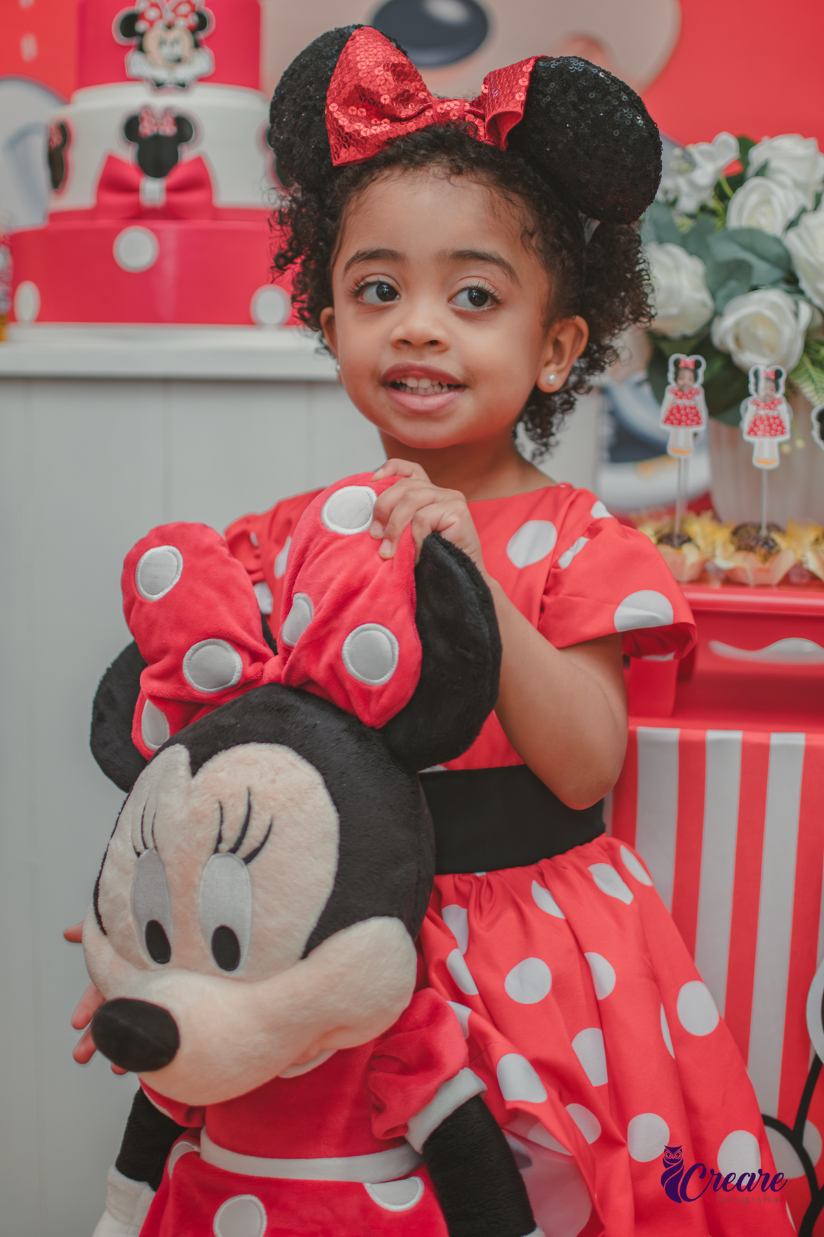 fotografia de aniversário infantil feito em casa, com tema Minnie. Festa de aniversário de menina de 3 anos. fotógrafo em Mauá, fotógrafo em Santo André, fotógrafo em SBC. Fotógrafo no ABC Paulista.