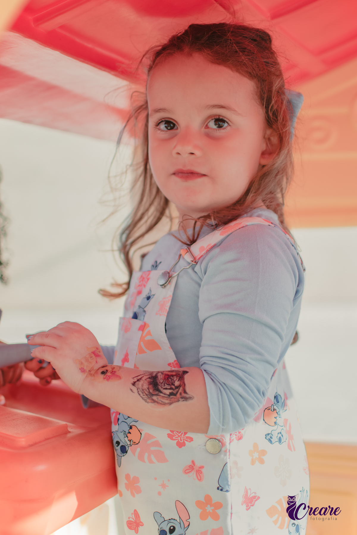 fotografia de aniversário infantil, festa de 5 anos de menina com tema Lillo e Stitch. Festa de aniversário em casa, fotógrafo em Santo André.