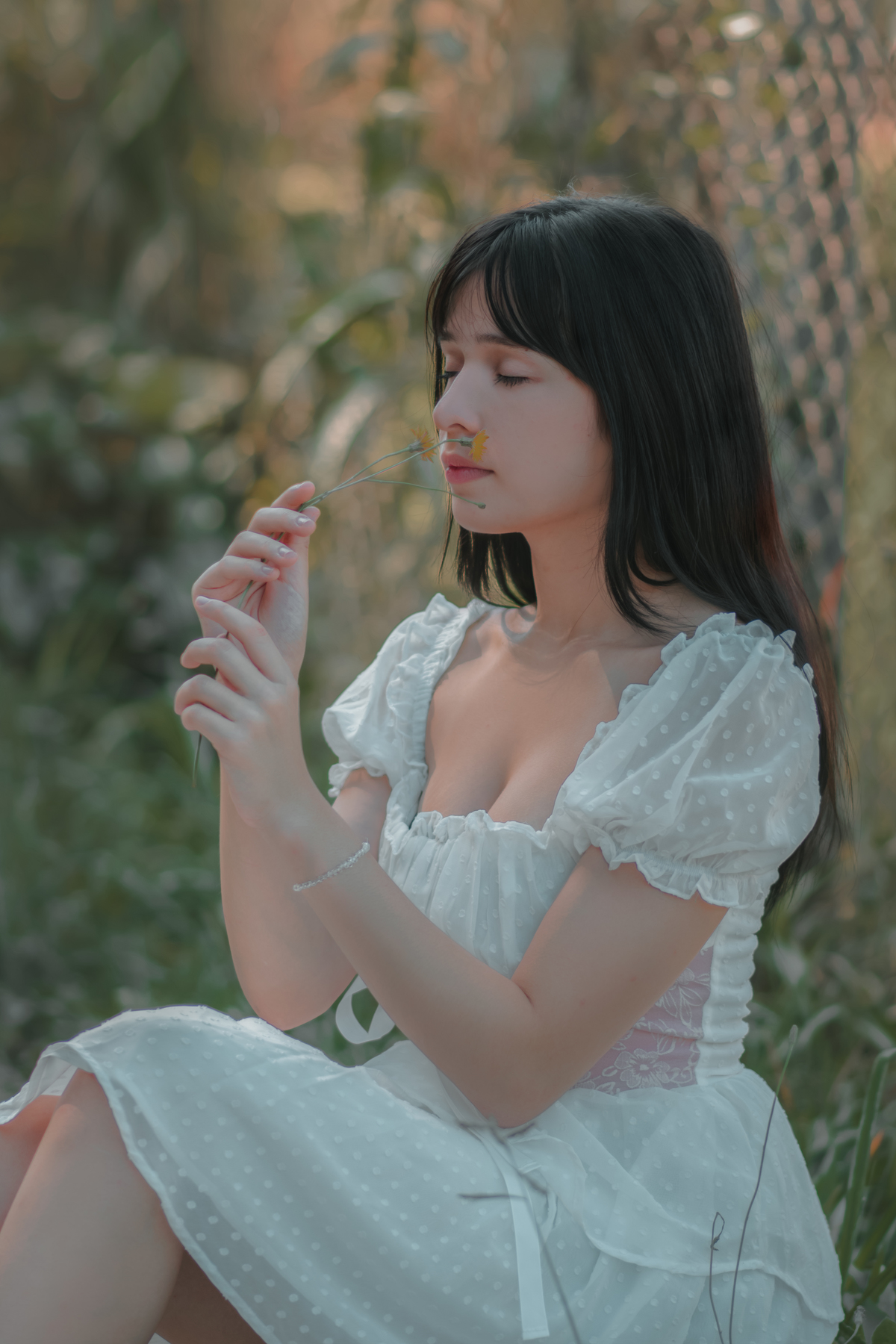 ensaio fotográfico de 15 anos em Paranapiacaba, ensaio artístico estilo Cottagecore.