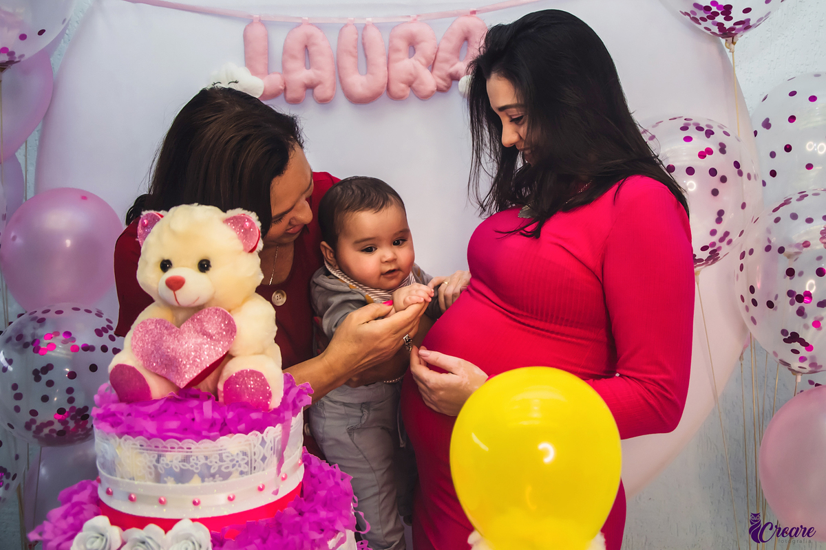 Fotografia de chá de bebê, decoração, chá de bebê de menina. Evento em São Bernardo do Campo.