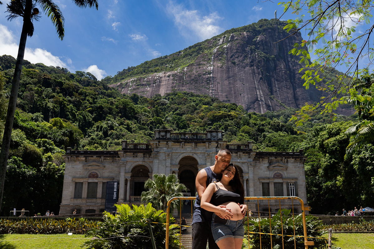 Ensaio externo de gestante/família, Parque Lage, Rio de Janeiro