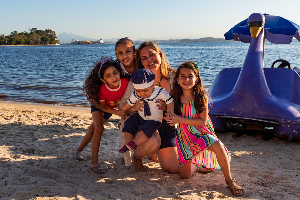 Aniversário infantil em casa, Rio de Janeiro, primos na praia