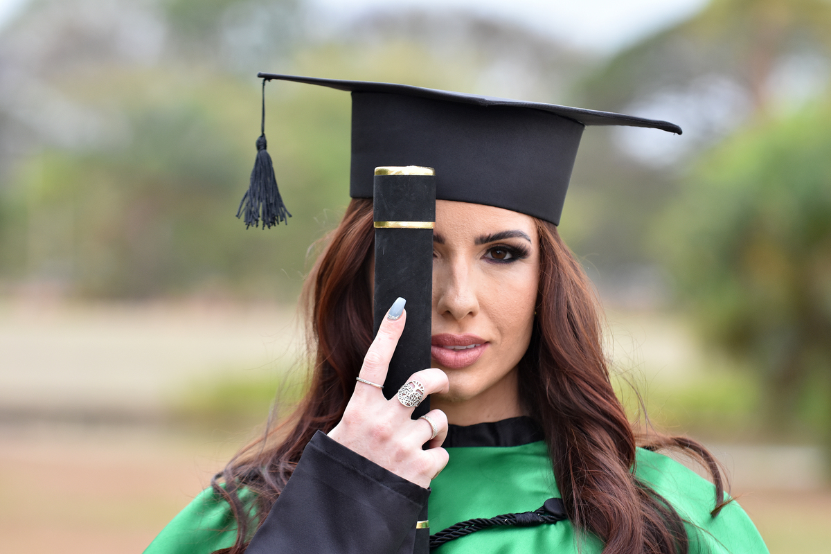 Fotos de formatura com Beca