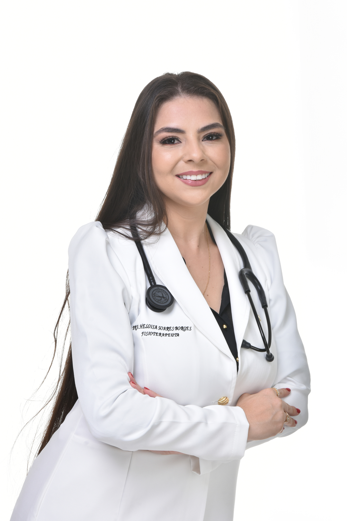 Ensaio fotográfico de formada em medicina em estúdio