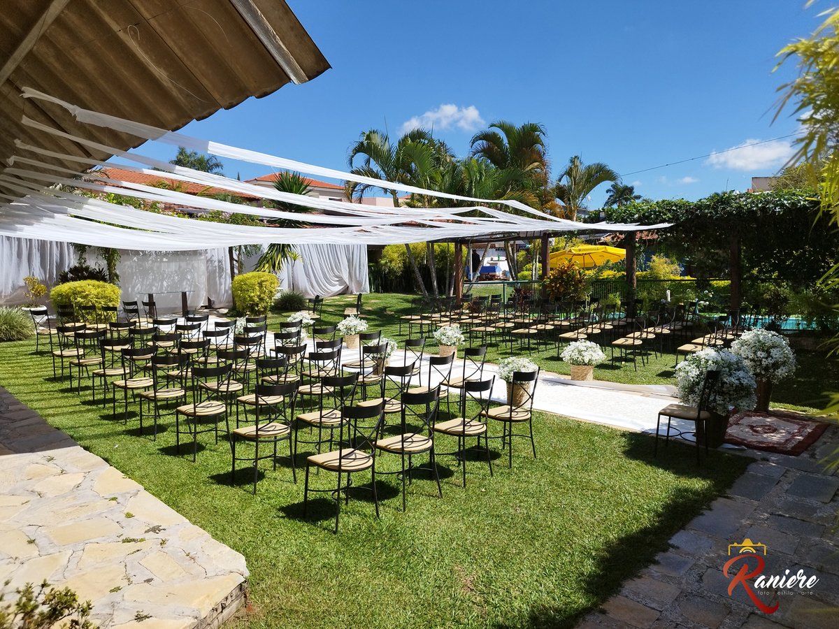 Decoração de casamento no salão de festas Mirante Eventos