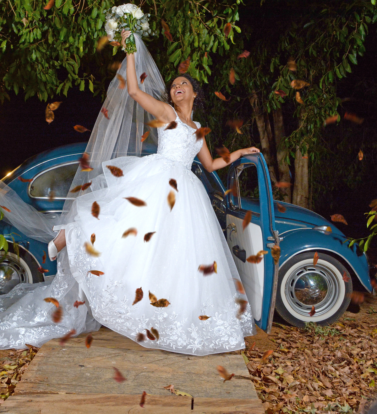 Ensaio fotográfico de noiva com fusca 66