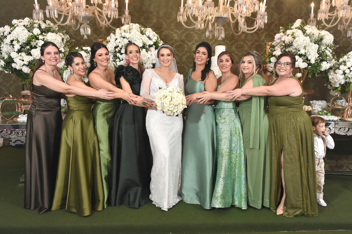 fotos de casamento com Madrinhas