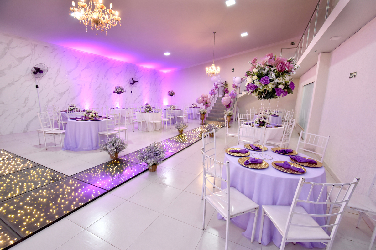 fotos da decoração do salão de festas Espaço Jardins