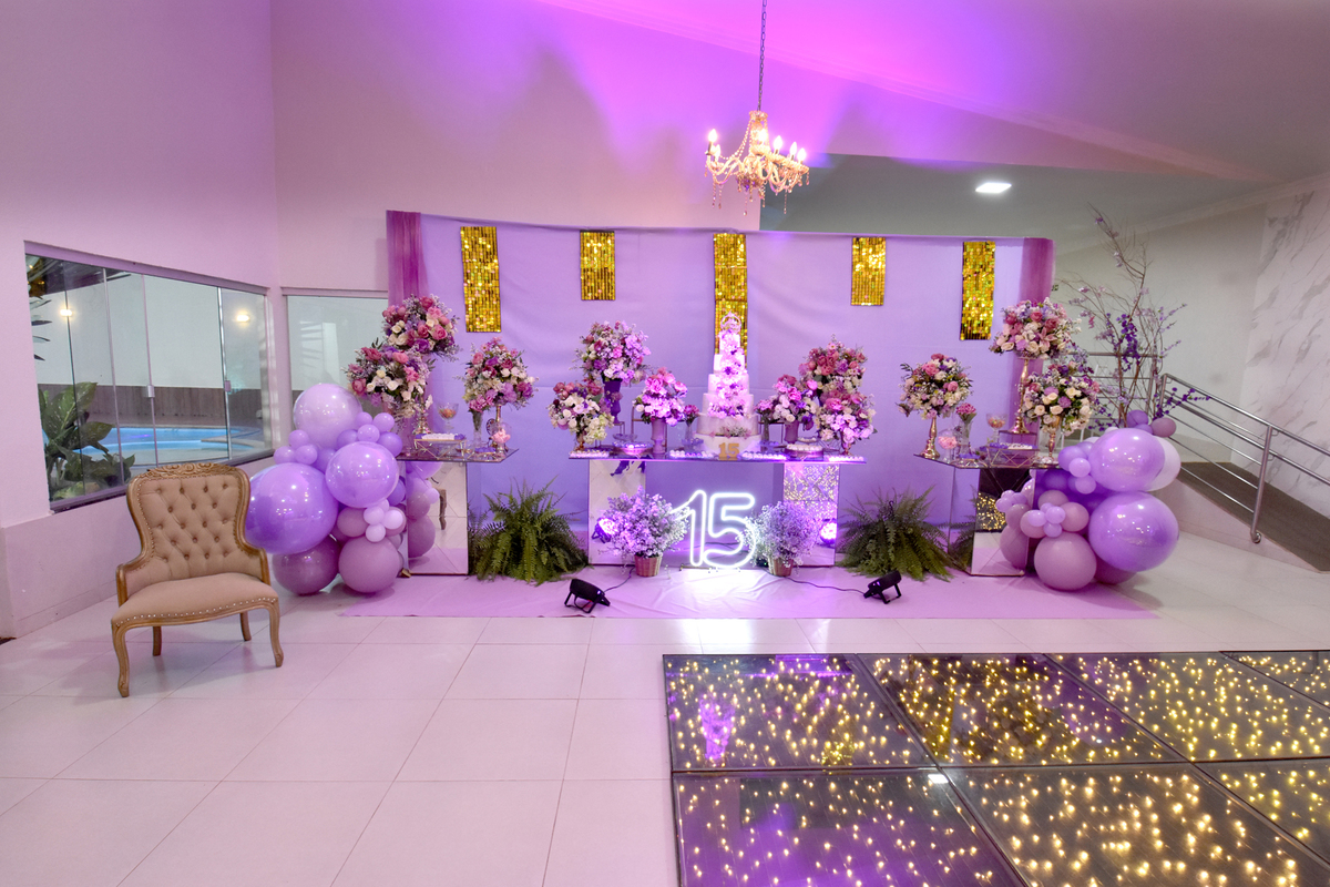 decoração de festas de 15 anos no espaço Jardins