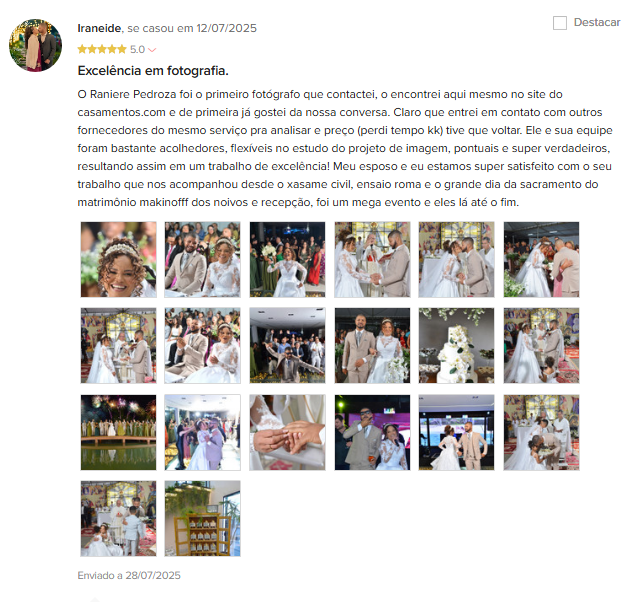 Depoimento sobre fotografo Raniere Pedroza