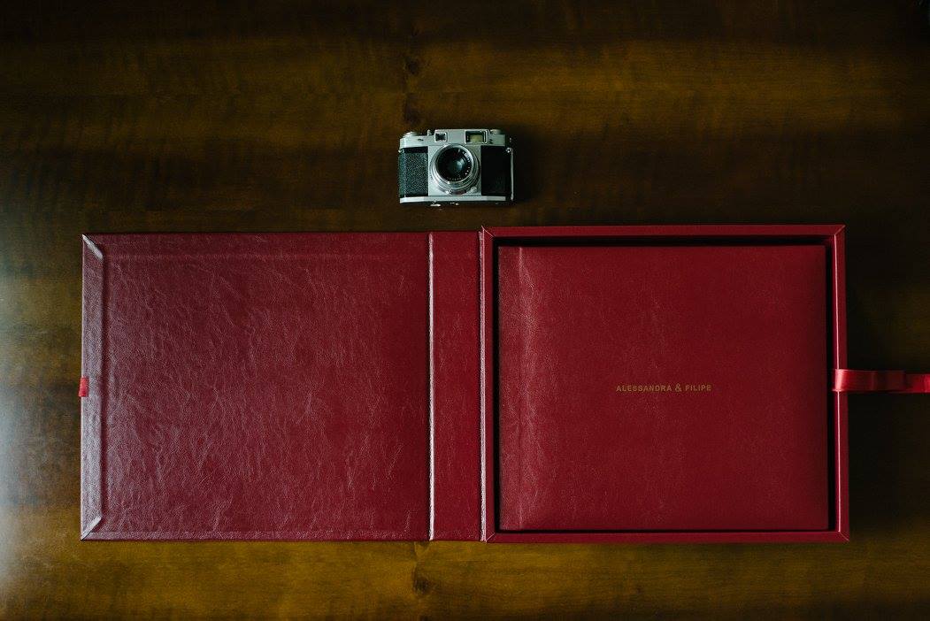 álbum encadernado em couro legitimo e caixa