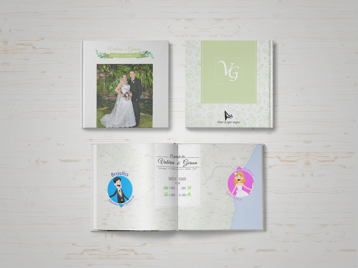 Diagramação de álbuns de casamento e encadernação