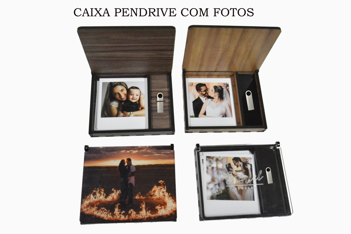 caixa pendrive com fotos