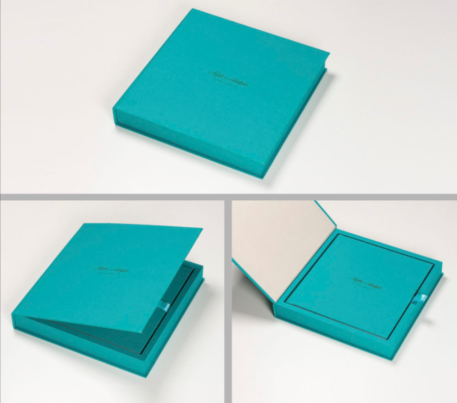 Album com caixa em tecido com gravação 