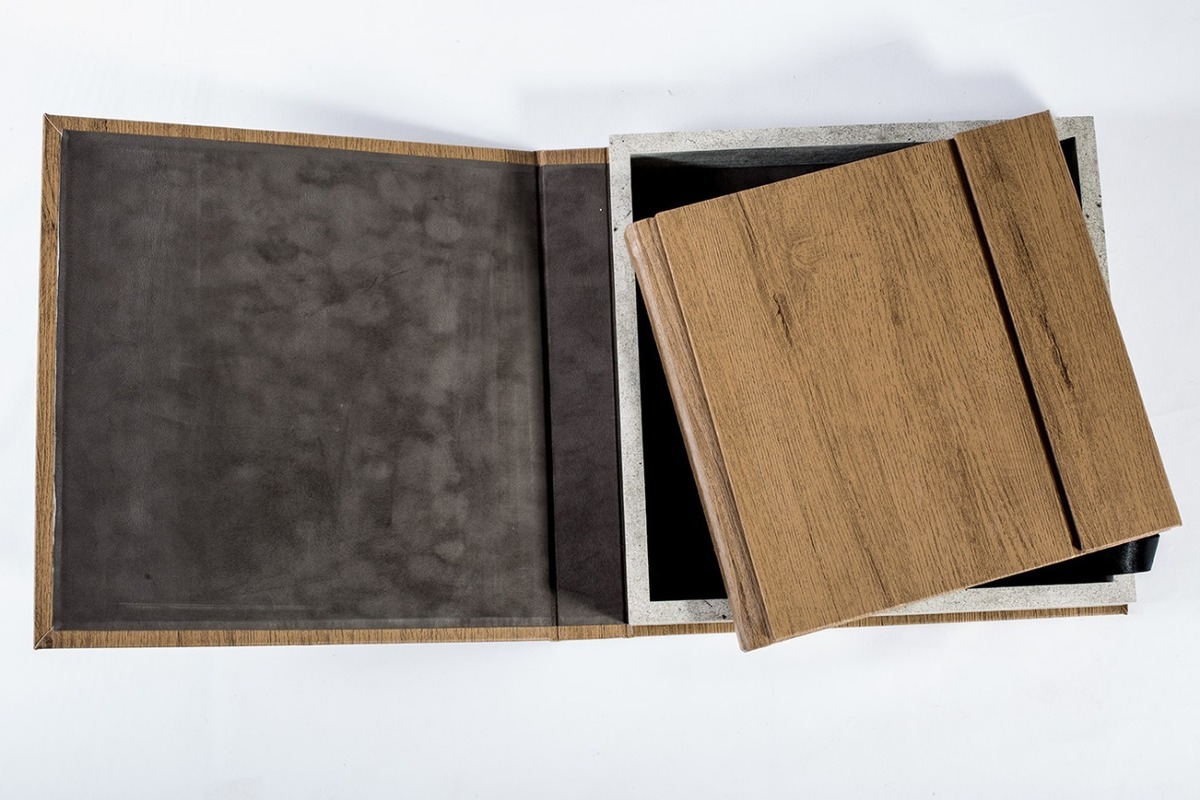 album fotográfico encadernado  com caixa  