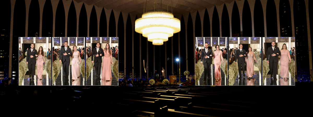 Criatividade do fotografo Raniere Pedroza ao diagramar o casamento na igreja Dom bosco Bradilia DF