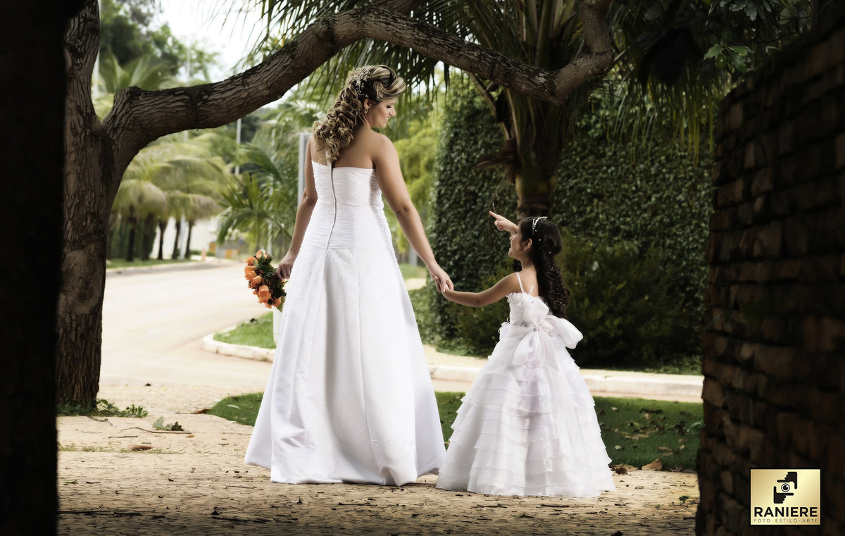 noiva com filha produção ensaio