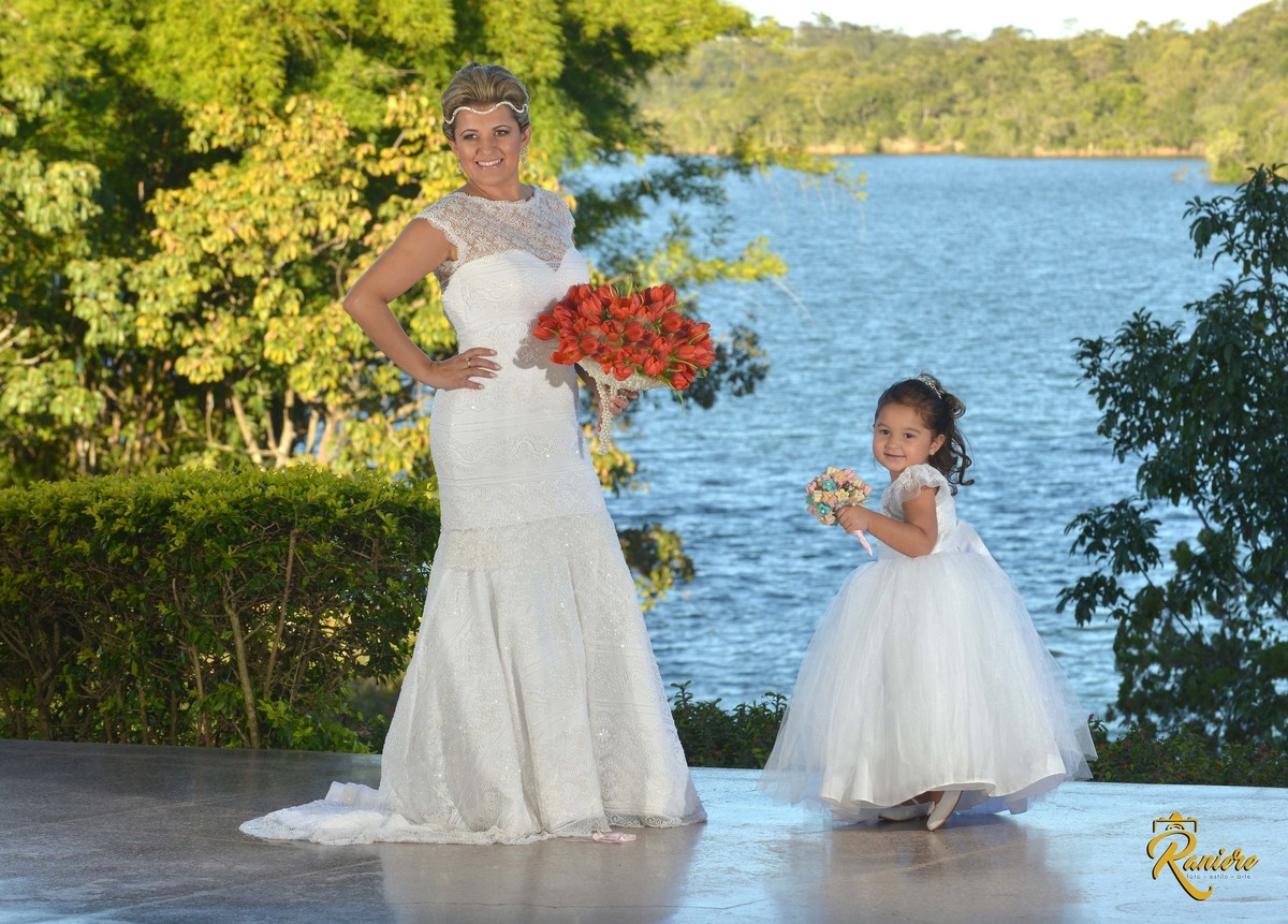 ensaio noiva e filha lago instituto israel pinheiro