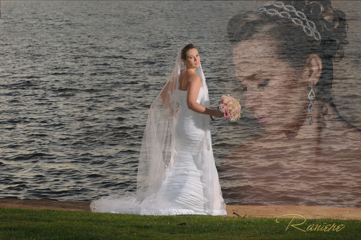 ensaio noiva silhueta no lago Brasilia 